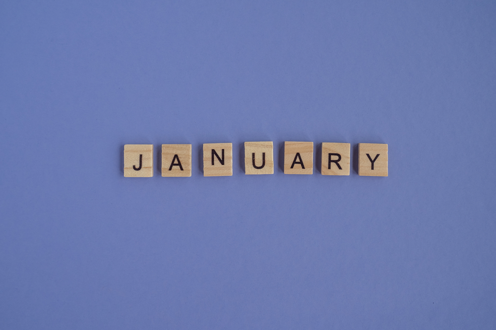 JANUARY in isolated letters